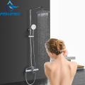 Bathroom Chrome Thermostatic Shower Faucet 10 Inch Shower Head Bath Shower Faucet Round Shower Head Thermostatic Mixing Valve