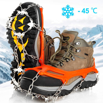 High Quality Outdoor Climbing Anti-slip Crampons Winter 19 Teeth Ice Fishing Snowshoes Cover For Hiking Skiing Anti-skid