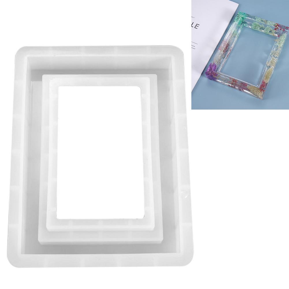 Silicone Photo Frame Mold DIY Crystal Epoxy Resin Making Craft Resin Molds Jewelry Making Tool Exquisite Table Decoration Mould