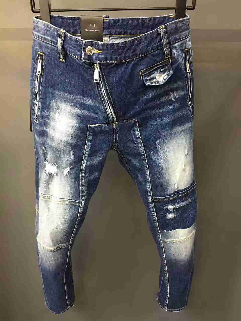 NEW Men Jeans Ripped for Men Skinny DSQ D2 Jeans Pants Men Jeans Zipper Outwear Man Pants 1 order