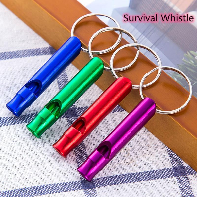 1PCS Emergency Survival Whistle Keychain Keyring Aluminum Alloy Camping Hiking Whistles Cheerleading Emergency Tool TSLM1