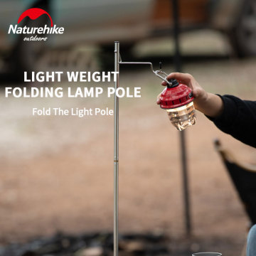Naturehike Folding Lamp Pole Outdoor Portable Adjustable Lamp Camping Bracket Ultralight 3-sections Aluminum Alloy Travel Light