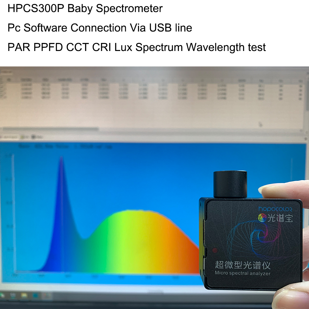 Micro PAR Spectrometers 350-800nm wavelength CCT CRI Lux test Greenhouse application