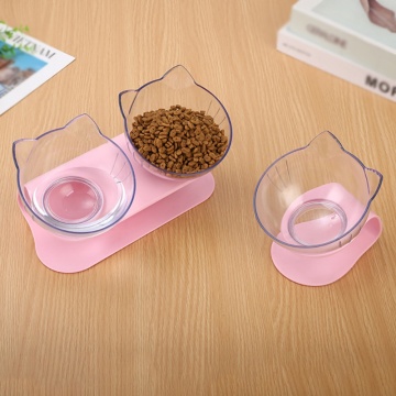 Double Bowls With Raised Stand Non-slip Cat Bowls Pet Food And Water Bowls For Cats Puppy Pink Feeders Cat Bowl Pet Supplies