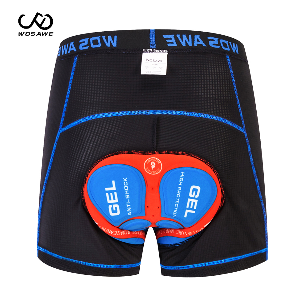 WOSAWE Cycling Shorts men Upgrade breathable Ciclismo bike Underwear Pro 5D Gel Pad Shockproof Cycling Underpant Bicycle Shorts