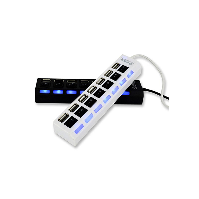 Hi-Speed 7 Port USB Hub ON/OFF Switch USB 2.0 HUB Laptop PC #5649