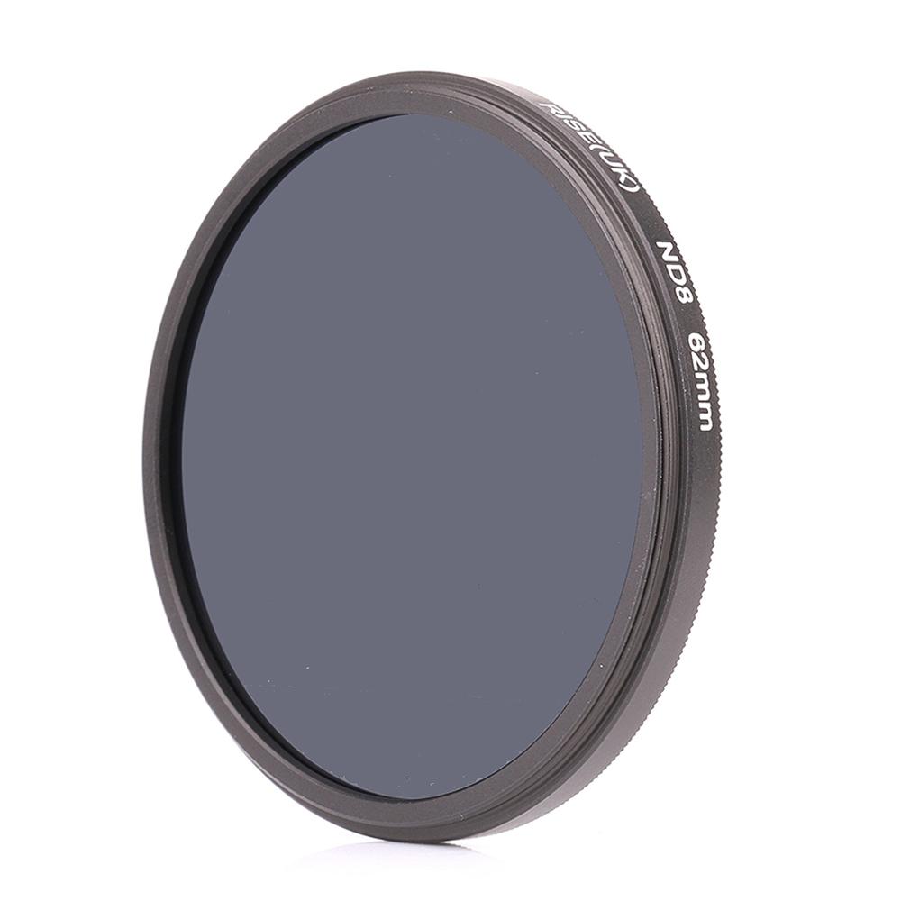 RISE(UK) 62mm Neutral Density ND8 Filter for any 62mm Lens of DSR DLSR Camera