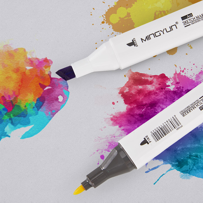 Sketching Markers Dual Tip Art Marker Pens Fine Liner Markers Watercolor Drawing Painting Pen Brush Office For School 04379