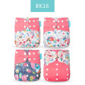 Happyflute HOt Sale OS Pocket Diaper 4pcs/set Washable &Reusable Baby Nappy New Print Adjustable Baby Diaper Cover