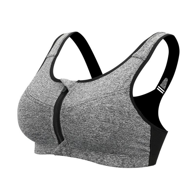 Sports Bra Crop Top Fitness Women Sportswear Shockproof Zipper Top Bras Fitness Gym Female Underwear Running Push Up Lingerie