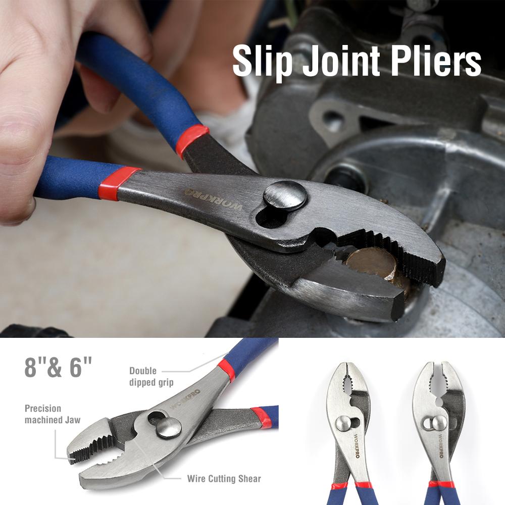 WORKPRO 7PC Electrician Pliers Wire Cable Cutter Plier Set Plumbing Plier Long Nose Plier