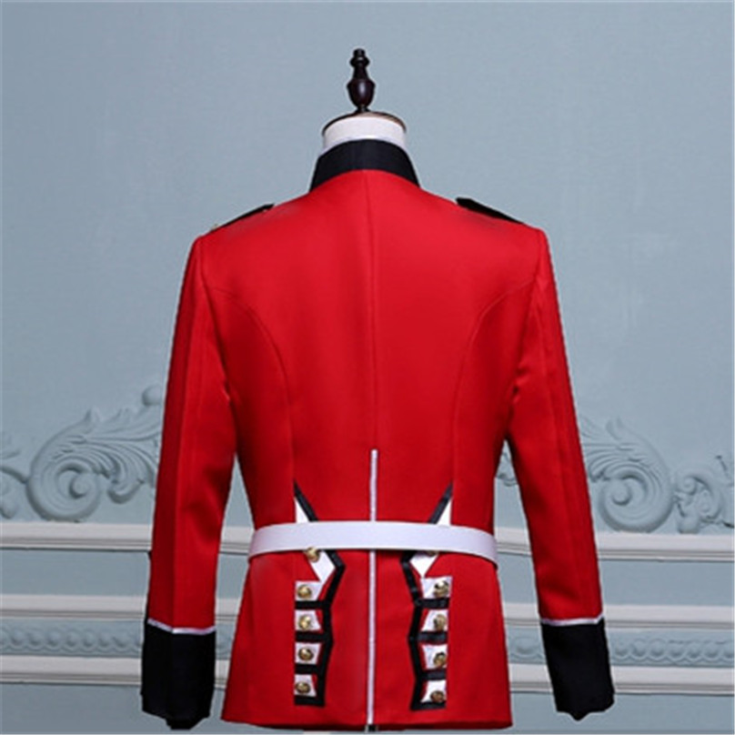 British Royal Guards Honour Dress Army Officer Band Soldiers Red Performance Wear Uniform Film Show Entertainment Cosplay