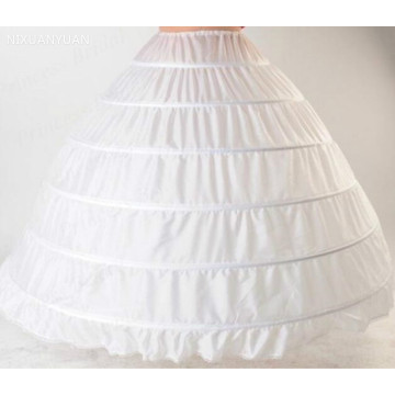 High Quality on Sale 6 Hoops Petticoat Crinolin Made Dress Puffy SliP Underskirt Cheap Standard Size Wedding Accessory