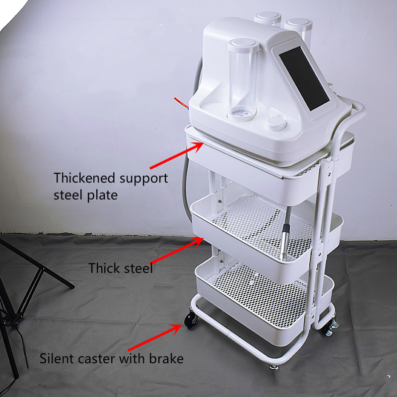 Steel Beauty Salon Cart Multifunction Utility Trolley Waterproof Instrument Cart Slidable with Handle Reinforce Storage Rack