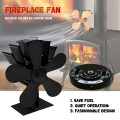 Fireplace Fan For Wood Stove 5 Blades Efficient Quiet Fan Home Efficient Heat Distribution Fireplace Heat Powered Stove Fan#g30