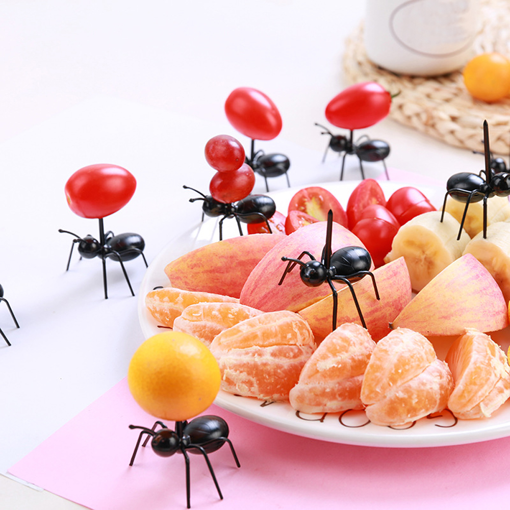 12Pcs/Set Food Picks Ant Stick Dessert Skewer Tableware Fruit Pick Tool Cutlery Fruit Forks Home Decoration Party Supplies