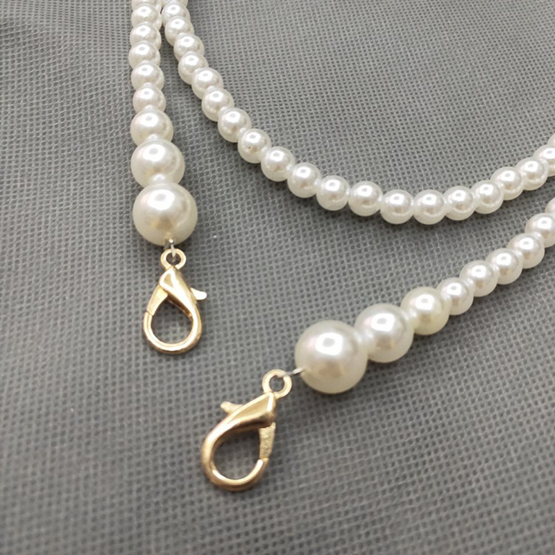 Fashion DIY Bag Chain Imitation Pearls Belt Women Sweet Long chain Bag Strap 100-120cm Summer Handbag Bag Parts Accessories 2020