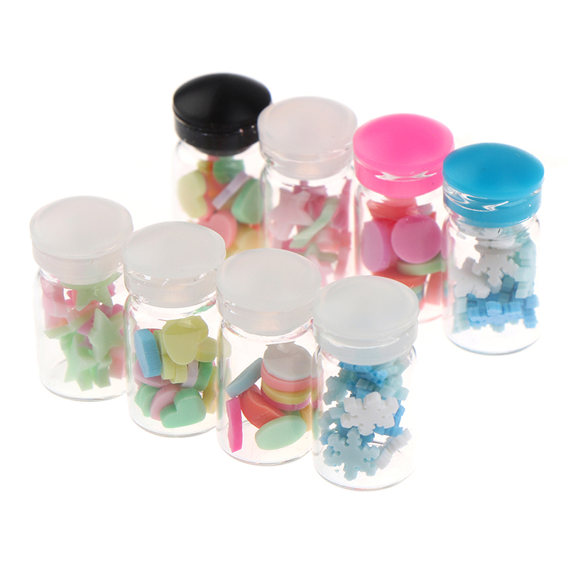 4Pcs/set 1:12 Dollhouse Miniatuer Furniture Toys Candy Glass Jar for Dolls Decor