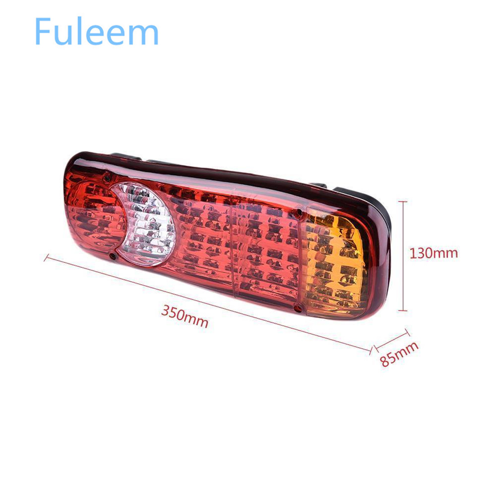 Fuleem 2PCS 46 LED Truck Trailer Tail Lights Turn Signal Reverse Brake Rear Lamp 12V Waterproof