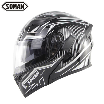 SOMAN Motorcycle Full face Helmet Bluetooth Headset Casco ABS Capacetes Para Dual Visor Casco Moto Capacete Motocross Helmets