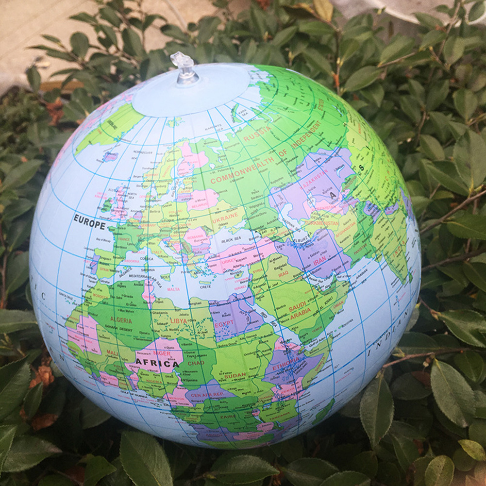 1pc 30cm Inflatable Globe World Earth Ocean Map Ball Geography Learning Educational Beach Ball Kids Toy 30cm