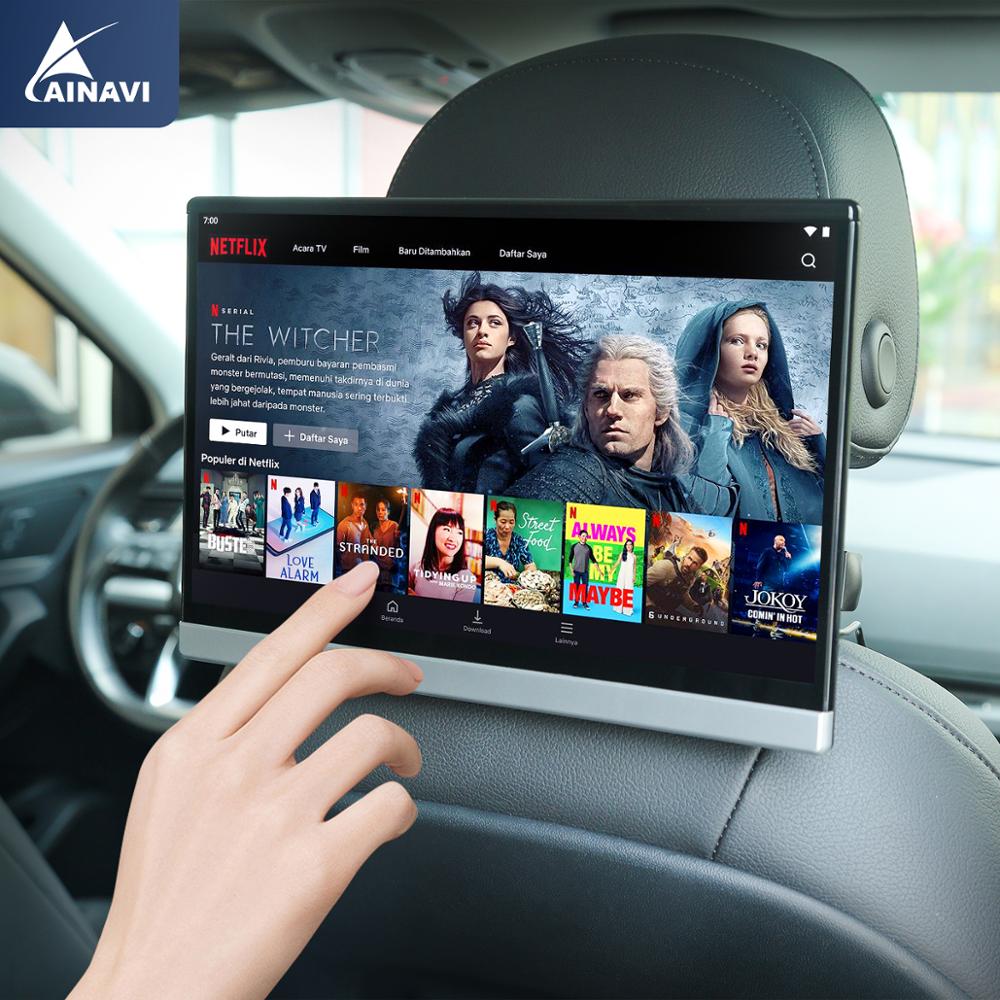 Car TV Headrest Monitor Touch Screen 13.3 Inch Android 9.0 4K 1080P WIFI/Bluetooth/USB/SD/HDMI/FM/Mirror Link Movie Video Player