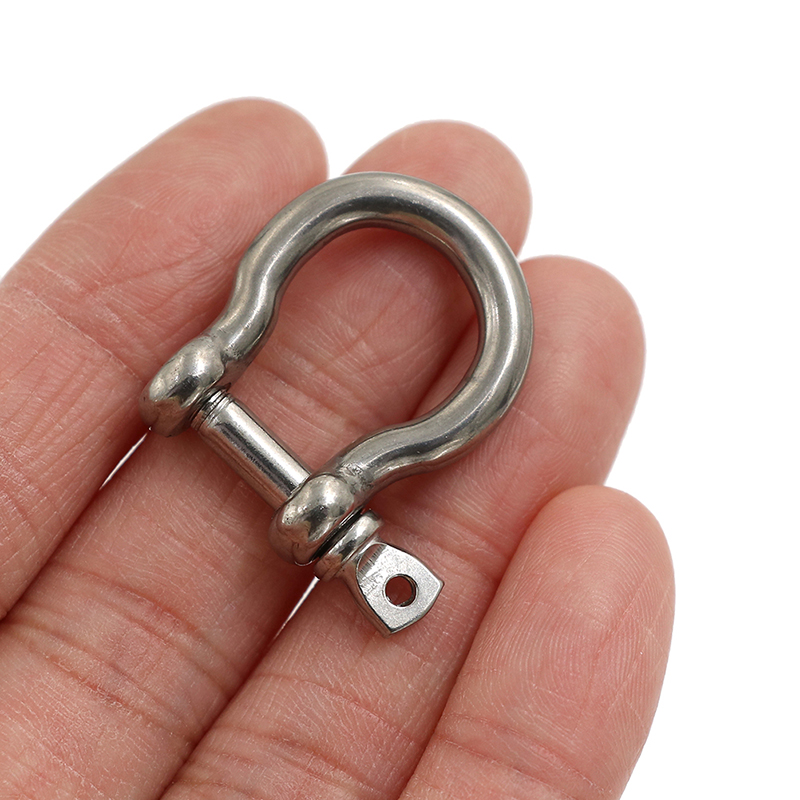 5Pcs/lot M4 Silver 304 Stainless Steel Rustproof Screw Pin Anchor Bow Shackle Clevis European Style