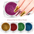 10PCS/Set Super Shine Nail Glitters Mirror Titanium Powder Rose Gold Silver Metallic Manicure Nail Art Chrome Dust Decoration