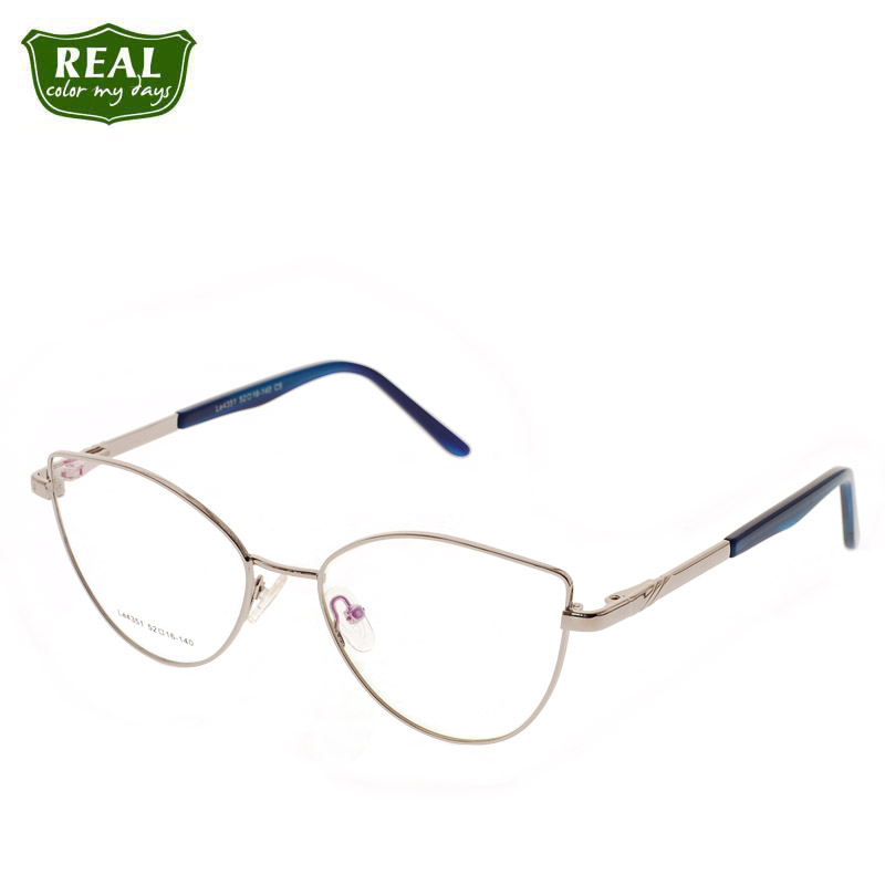 REAL Fashion Cat Eye Women Glasses Metal Frame Myopic Glasses Optical frames Reading Eyewear Full Frame Brand Designer