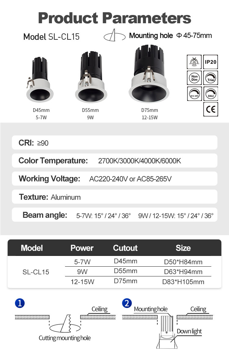 Adjustable led downlight