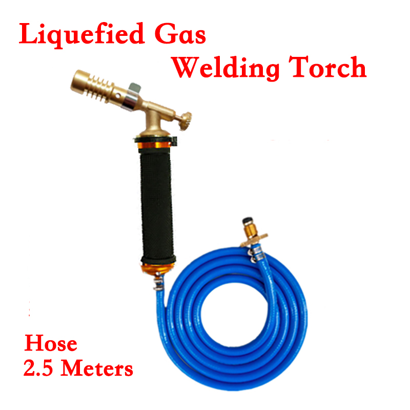 Liquefied Propane Gas/Butane Gas Welding Gun Torch Machine Equipment with 2/2.5M Hose for Soldering Weld Cooking Heating