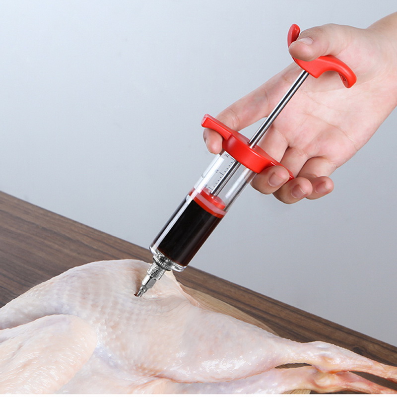 BBQ Meat Syringe Marinade Injector Poultry Turkey Chicken Flavor Syringe Cooking Sauce Injection Tool Kitchen Accessories