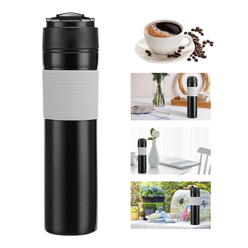 350Ml Portable French Pressed Coffee Bottle Coffee Tea Maker Coffee Filter Bottle Hand Pressure Coffee Machine For Car Office