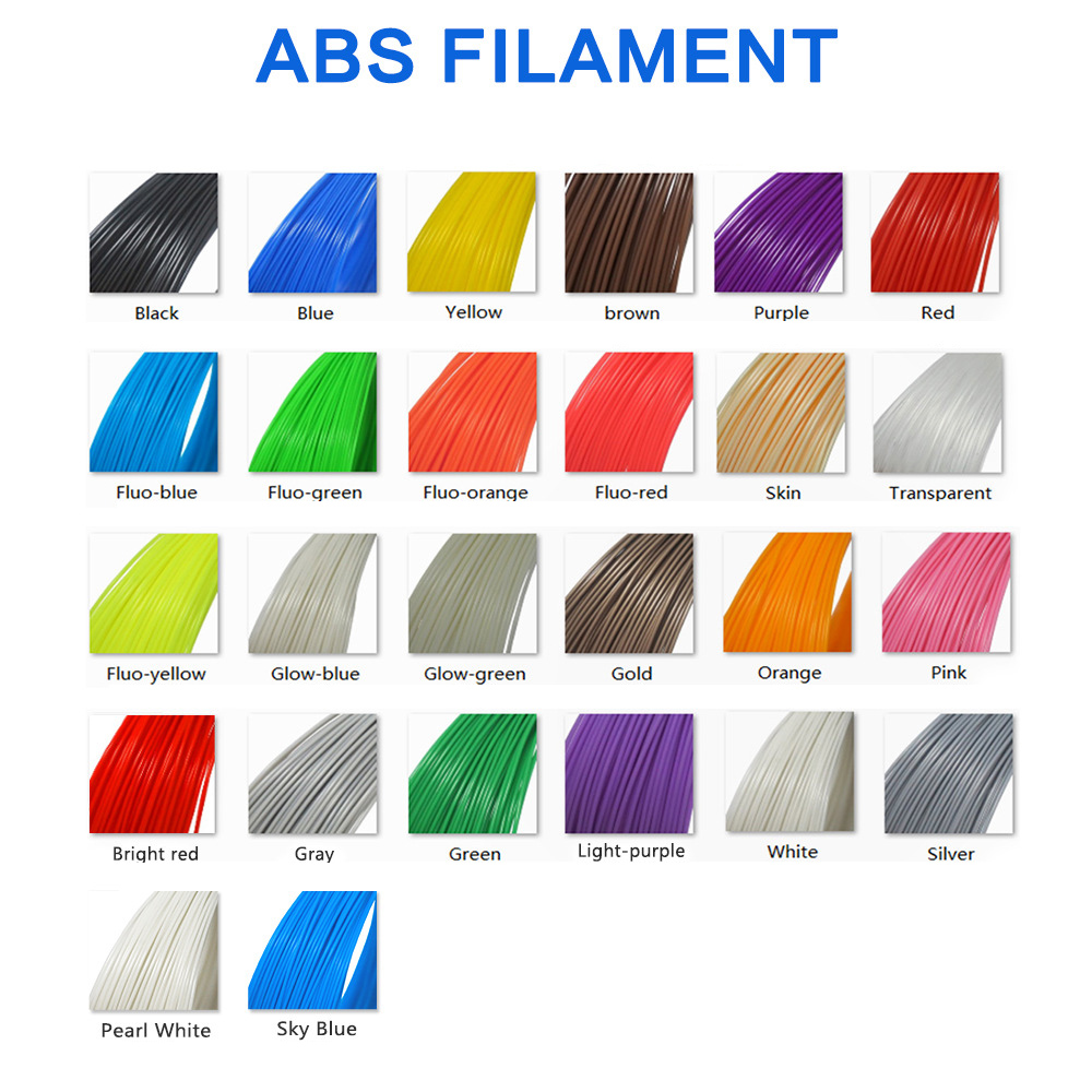 20Pieces/lot 3D Printer Filaments 20 Colors 3D Printing Pen Plastic Threads Wire 1.75 mm Printer Consumables 3D Pen Filament ABS