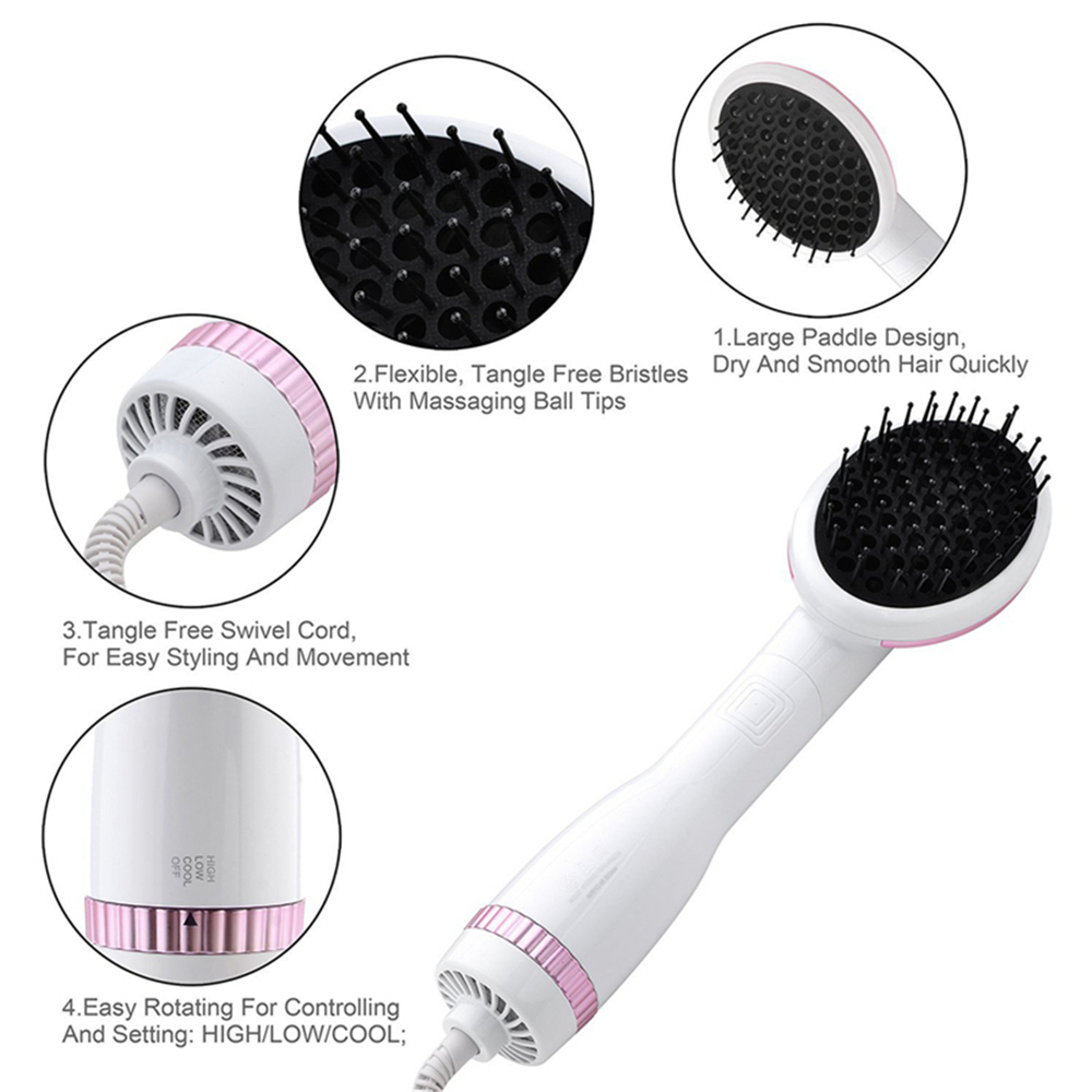 Lescolton One Step Hair Dryer Multifunctional Air Paddle Styling Brush Negative Ion Generator Comb Hair Blower Straightener