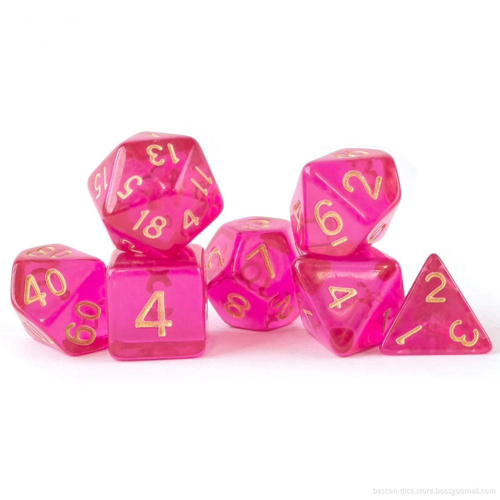 Transparent Polyhedral Dice Set for Tabletop RPG DND Dice Set Suitable for Dungeons and Dragons MTG Adventure Games