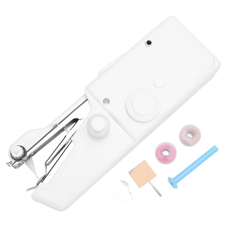 Portable Mini Handheld Electric Sewing Machine Multifunction Set with Coils Needle Threader Winding Rod Sewing Tools