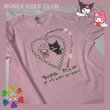 Harajuku style cartoon cute Rabbit Devil letters print pink T-shirt women Summer tee girl tops Goth Kawaii рубашка женская 2020