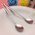 2pcs Stainless Steel Dinnerware Spoon Tea Spoon Dessert Coffee Ice Cream Spoons Kitchen Accessories Bar Tool With Long Handle