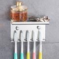 1pc Toothbrush Holder Bathroom Toothbrush Stand Space Saving Waterproof Stainless Steel Toothbrush Stand Rack for Home Bathroom