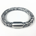 Handmade Stainless Steel Magnetic Clasp Mens Rope bracelet