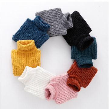 Chenille versatile sweater stretch fine line high collar pullover girls autumn and winter wild baby