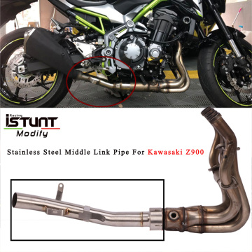 Slip on for Kawasaki Z900 Motorcycle Exhaust System Connect Tube Middle Link Tube Pipe Stainless Steel Replace Catalyst