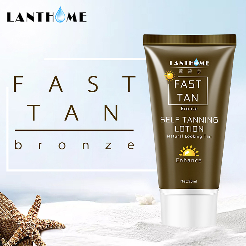 Lanthome 50ml Shine Brown Premium Tanning Cream Natural Fast Body Bronzer Self Sun Tanner Enhance Lotion Skin Care Darken