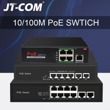 48V Network POE Switch Ethernet 10/100/1000Mbps 5/8/10ports IEEE 802.3af/at Suitable for IP camera/Wireless AP/CCTV camera 250m