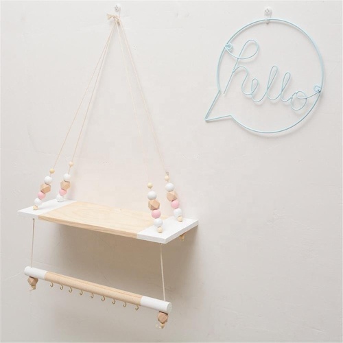 Supply Storage Shelf Nordic Wall Hanging Shelf Swing Rope with High Quality
