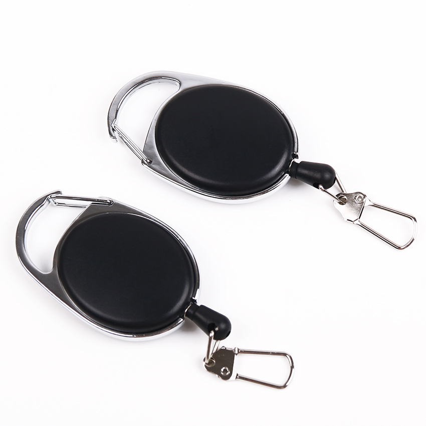 1PC Retractable Pull Keychain Lanyard ID Badge Holder Name Tag Card Belt Clip Key Ring Buckle Badge Holder Accessories