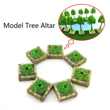 10pcs Model Garden Tree Altar Plastic Sand Table Building Model Material Outdoor Scenery Small Tree Base Scene Without Tree