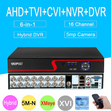 5mp CCTV Camera Red Panel Hi3521D XMeye 5M-N 16CH 16 Channel H265+ Audio 6 in 1 WIFI Coaxial Hybrid Onvif XVI NVR TVI AHD DVR