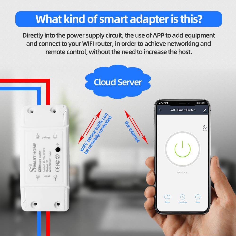 Smart Home House Wifi Wireless Remote Switch Breaker Domotic LED Light Controller Module Alexa Google Home Smartlife Tuya APP